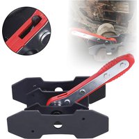 Car Brake Caliper Press Tool 360° Swing Ratchet Wrench Disc Ratchet Brake Caliper Piston Spreader Tool with 2Pcs Steel Plates