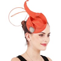 Ladies Fasinator Hats Wedding Millinery Event Caps Women Vintage Beauty Coral Bridal Party Dinner Hair Accessories Flower Decor