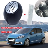 Gear Shift Knob Stick Rod Lever Pen Inner Sleeve For RENAULT SCENIC III 2009 - 2014 2015 2016 Leather Handleball Adapter 6 Speed