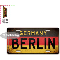 Germany Berlin Vintage Metal License Plate (2D Flat Printing)