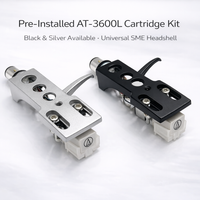 AT-3600L Cartridge + SME Headshell Combo, Black or Silver Headshell, Universal SME Interface, Fits Most Turntables