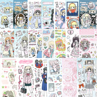 Girl Life Series Cartoon Stickers School Girl Stickers Ins Handbook Cute Gulka Material DIY