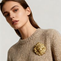 Lion Head Brooch Pin Western Style Women's Accessory For Jackets Dresses, Parties - Year-Round Wearable Pin For Fashion