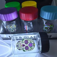 Glass Jar with LED Light Airtight Transparent Glass Storage Jars