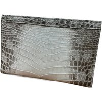 Exotic Himalayan Authentic Crocodile Leather Business Men's Wristlet Handbag, Large Capacity Card Wallet
