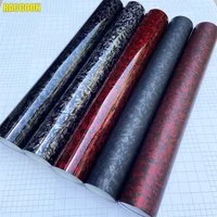 PET glänzend schwarz silber rot geschmiedete Kohlefaserfolie Vinyl Autofolie Motorrad Roller Fahrzeugverpackungsfolie