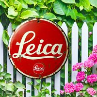 HD Printed Tin Plate Painting - Vintage Leica Logo Sign, Retro Rustic Metal Wall Art for Photo