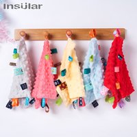Baby Cotton Muslin Sensory Dots Taggies Security Comfort Blanket Soothing Cuddly Soft Plush Handkerchief Washcloth Wipe Gift