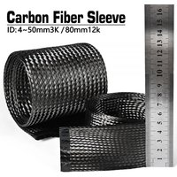 Carbon Fiber Cable Sleeve Braid 6MM Hollow Conductive Tape Wire Shielding Sleeve High Temperature Resistant