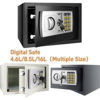 Safe Box Digital Security Steel Case with Electronic Password & Key for Home,Office (4.6/8.5/16L,Black/Grey/White) image 4