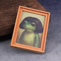 This Refrigerator Magnet Features a Fun Frog Design with a Fake Wig, in the Shape of a Mini Photo Frame, and Can Be Used as a Home Decoration to Brighten up the Space, Full of Fun and Charm, with a