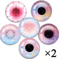 12pcs Sweet Series Glass Eye Chip Round Cabochon 10MM-40MM Handmade Girl Toy Drop Glue Eye Pupil DIY Blyth BJD Doll Accessory