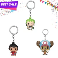New Anime Keychains Roronoa Zoro Tony Chopper Cartoon Decoration Key Ring Action Figure Toys for Kids Birthday Gifts