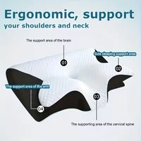 2 in 1 Contoured Ergonomic Neck Pillow - New Horn Design for Side/Back/Stomach Sleepers, Shoulder Relaxation & Soft Firm Support