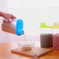 Portable Airtight Pet Food Storage Barrel With Measuring Cup Kitchen Rice Cereal Container Sealed Snack Storage Box