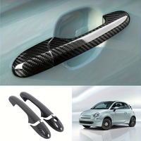 Fit for Fiat 500 595 Abarth Car Exterior Door Handle Carbon Fiber Decorative Sticker Protective Cover Car Modification Additions