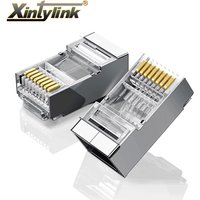 xintylink rj45 connector cat6 network ethernet cable cat 6 plug 8p8c stp rg rj 45 male jack lan shielded 20/50/100pcs