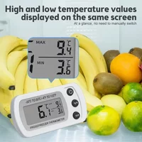 Household Digital Fridge Thermometer with Hook Mount Max Min Temperature Memory โ/โ Convertible Freezer Cooler Temperature