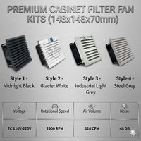 148mm Cabinet Filter Fan Kit EC 110V 220V 110CFM High Airflow Dustproof Louver Grille for Electrical Case PLC Enclosure Cooler