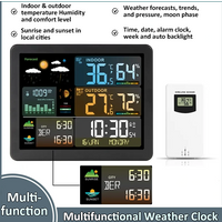 Digital Weather Station Clock Weather Forecast Wireless Indoor Outdoor Temperature & Humidity Meter Auto Backlight Alarm Clock