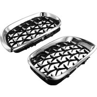Pair Chrome Diamond Front Grill Kidney Grille L+R For BMW E46 4-Door Sedan 2002-2005-T61C