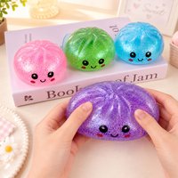 2026 Glitter Squishy Dumpling 5.5cm with Box Dumplings Sensory Squeeze Toy for Stress Relief Fans Birthday Day Gifts