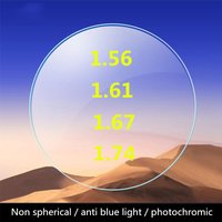 1.56 1.61 1.67 1.74 Non spherical anti blue light photochromic myopia prescription lens 2 lenses including left and right eyes