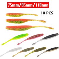 10Pcs Stick Worm Softbait Fishing Lure Salted Straight Tail 75mm 90mm 110mm Perfect Swimming Plastics Dream Shot Soft for Bass