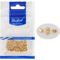 100 Pieces Metal Hexagon Screw Caps for Eyeglasses -Gold Color Compatible with Rimless Glasses & Select Sunglasses,