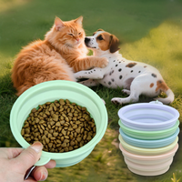Mini Pet Foldable Bowl - Food Grade Silicone Portable Collapsible Pet Bowl for Outdoor Hiking And Travel