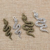5pcs Antique Silver Color Bronze Snake Charms Pendant DIY Handmade Jewelry Making Accessories Findings for Necklace Bracelet
