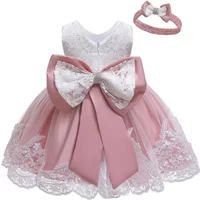 Baby Girls Dress Newborn Clothes Princess Dress+Headwear For Toddler 1st Year Birthday Wedding Christening Infant Party Gown