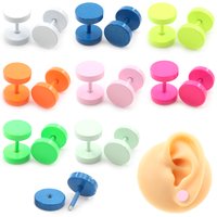 2PCS Baking Paint Candy Color Stainless Steel Unisex Men Woman Barbell Round Ear Stud Earring Tragus Helix Piercing Body Jewelry