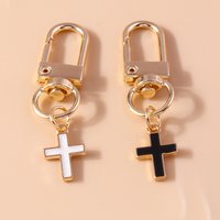 Cute Enamel Cross Keychain Religious Key Ring Pendants for Car Key Holder Handbag Decor DIY Jewelry Gifts Accessories