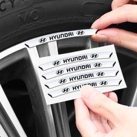 4pcs Car Wheel Rim Stickers Auto Tire Emblem Decor Decal Accessories For Hyundai Genesis N-LINE I10 I20 I30 I40 IX20 IX35 Kona