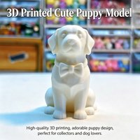 3D Printed Cute Pet Dog Figurine, Unpainted Blank Puppy Model, DIY Paintable Animal Statue ๏ผDesk Decor Gift for Pet Lovers