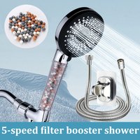 5-speed Water Adjustment Filter Shower Head High Pressure Negative Ion Hard Water Softening Shower Head Set