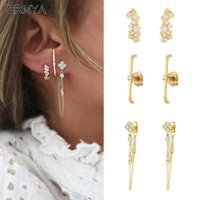 CRMYA boucles d'oreilles plaquées or pour femmes Piercing Zircon Cartilage cerceau boucles d'oreilles bijoux de mode Pendientes Aretes