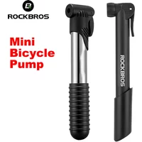 ROCKBROS Bicycle Pump Portable 80-100PSI Easy Operation Mini High Pressure Air Pump Cycling Stainless Steel MTB Bike Accessories