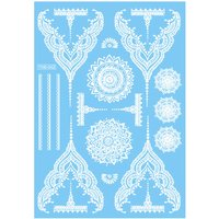Waterproof White Tattoo Stickers Long-lasting Lace Flower Butterfly Tattoo Stickers Ethnic Style Body Art Tattoo Women Men