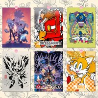 Classic Anime S-Sonic Characters Poster Premium PP Wall Decal - Peel & Stick, HD Print, Waterproof Home Decor