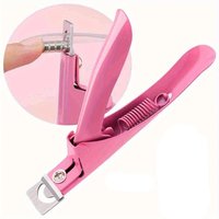 Acrylic Nail Cutter Stainless Steel Clipper Scissors U Word False Tips Trimmer Manicure Tools Straight Cut Kit With 12pcs Magnet