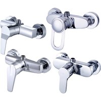 Brass Shower Faucet Mixer Valve Set with Shower Head and Hidden Switch for Bathroom Hot and Cold Water Tap Bath
