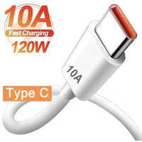 10A 120W USB Type C Super Fast Cable For Huawei P30 Honor Xiaomi Redmi Poco F5 OPPO Fast Charging USB C Charger Cable Data Cord