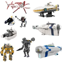 MOC Subnautica The Auroras Building Blocks Model Subnauticass Odyssey Cyclops Submarine Bricks Deep Sea Exo Suit Toy kids Gift