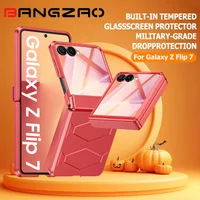 Halloween Gifts For Galaxy Z Flip 7 Case,Non-Slip Texture,Rugged Hinge Protection,Wireless Charging,Shockproof Case-orange
