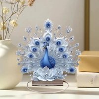 【D】Peacock Figure Office Housewarming Gift - Desktop Decor Ornament Elegant Home Decor