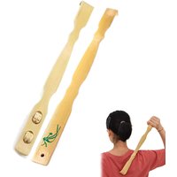 17 Inch Bamboo Wooden Back Scratchers for Itchy Relief, Bamboo Backsratcher With Massage Roller Strong and Sturdy for Family