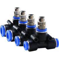 10Sets Adjustable Copper Sprayer Atomizing Kits 6-12MM OD Nozzles+T Connectors for Misting Watering Plant Devices