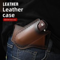 Side-Mounted Cowhide Folding Knife Sheath, Multi-Functional Leather Sheath For Storing EDC Knives, Outdoor Waist Sheath